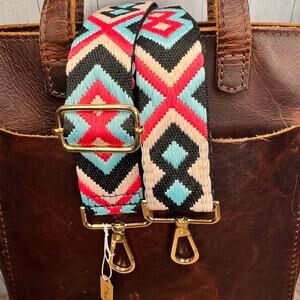 Pink Blue Black Crossbody Strap Woven Boho Purse Strap Guitar Bag Strap NEW!